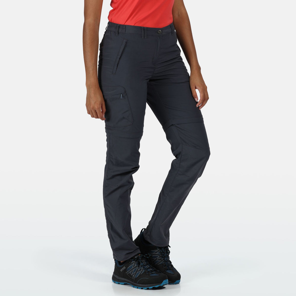 Seal Grey - Side - Regatta Womens-Ladies Chaska II Walking Trousers
