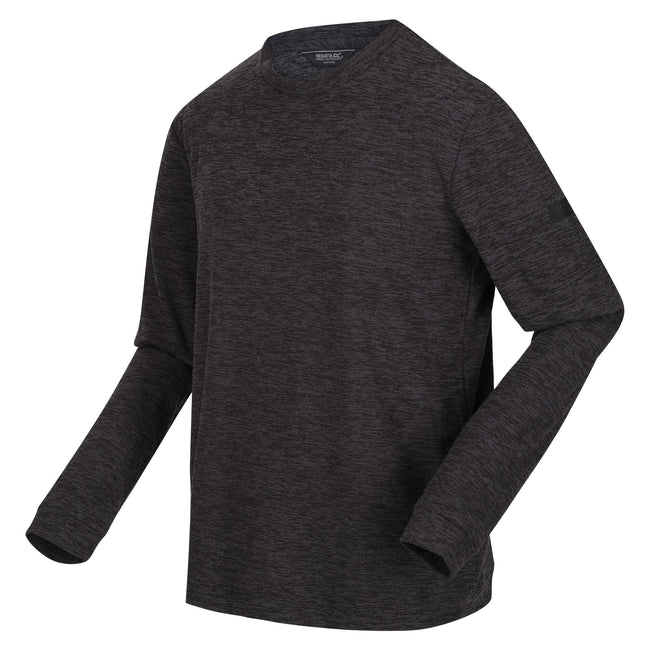 Dark Grey Marl - Close up - Regatta Mens Leith Lightweight Sweatshirt