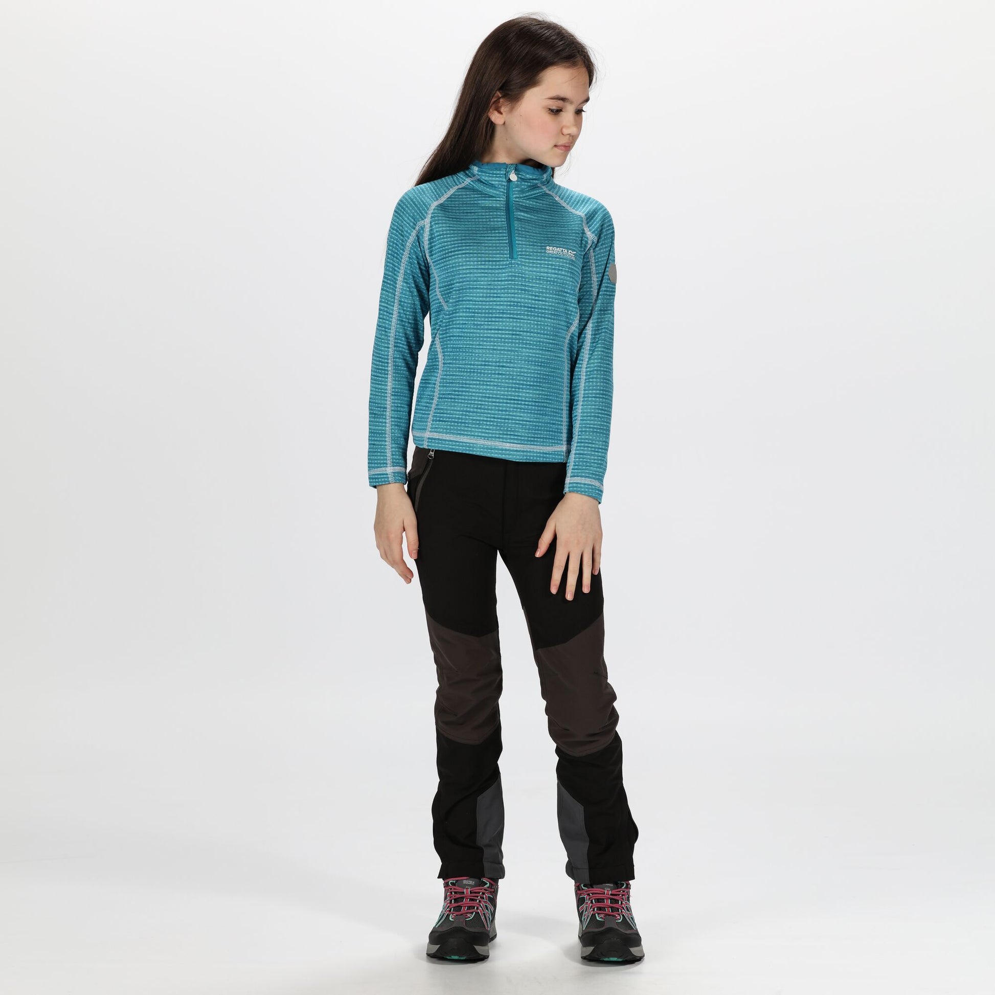 Black-Ash - Lifestyle - Regatta Childrens-Kids Tech Mountain Hiking Trousers