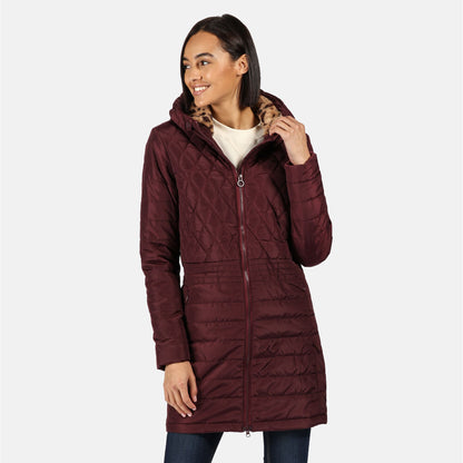 Dark Burgundy - Lifestyle - Regatta Womens-Ladies Parmenia Quilted Insulated Jacket