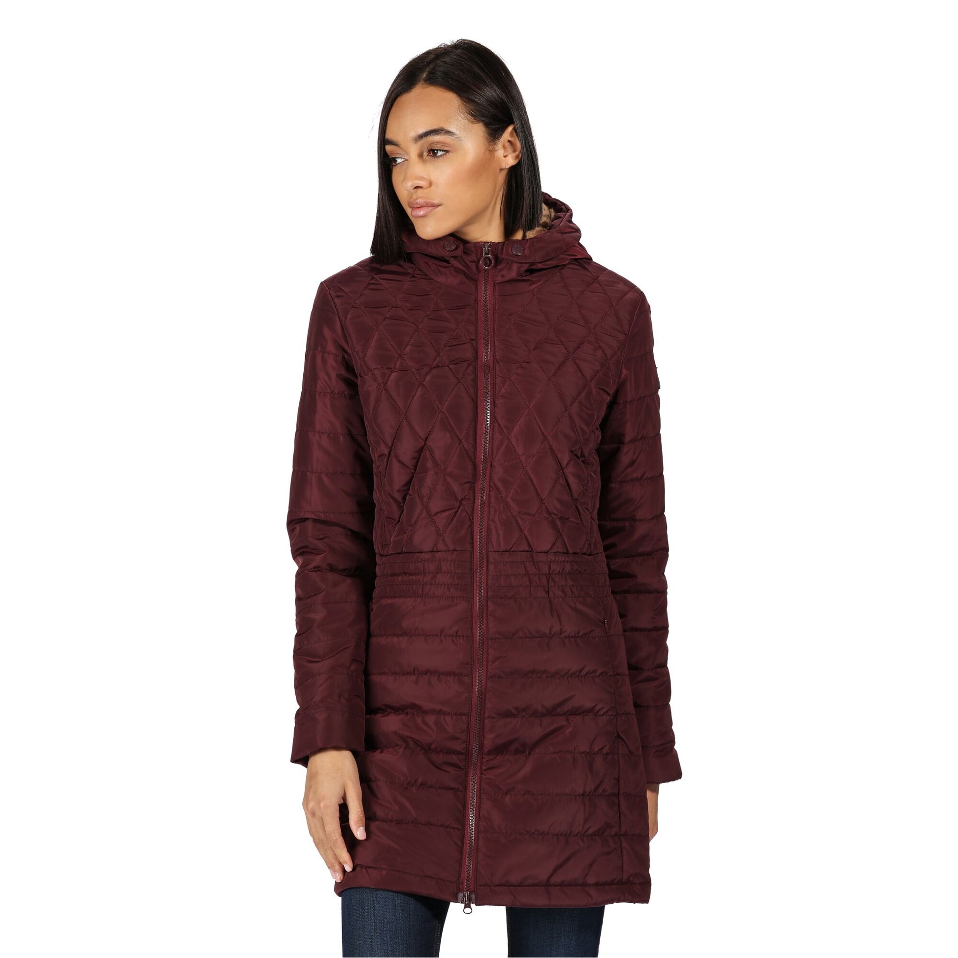 Dark Burgundy - Close up - Regatta Womens-Ladies Parmenia Quilted Insulated Jacket