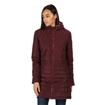 Dark Burgundy - Close up - Regatta Womens-Ladies Parmenia Quilted Insulated Jacket