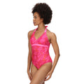 Pink Fusion - Back - Regatta Womens-Ladies Flavia Polka Dot One Piece Swimsuit