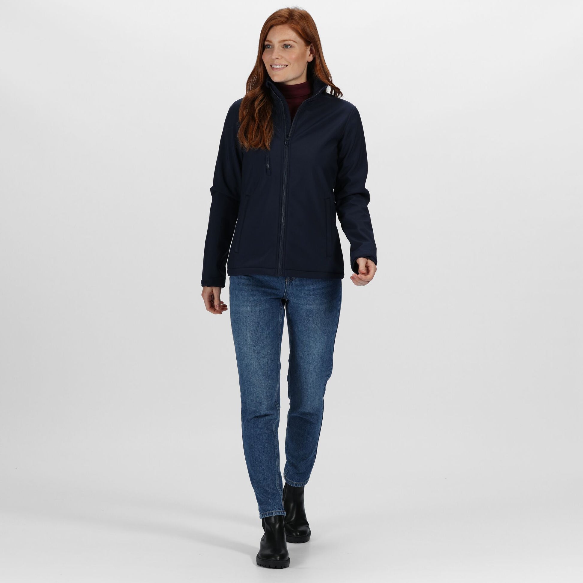Navy - Side - Regatta Professional Womens-Ladies 3 Layer Membrane Soft Shell Jacket