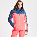 Neon Pink-Dark Denim - Back - Dare 2B Womens-Ladies Enclave Insulated Ski Jacket