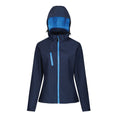 Navy-French Blue - Front - Regatta Womens-Ladies Venturer 3 Layer Membrane Soft Shell Jacket