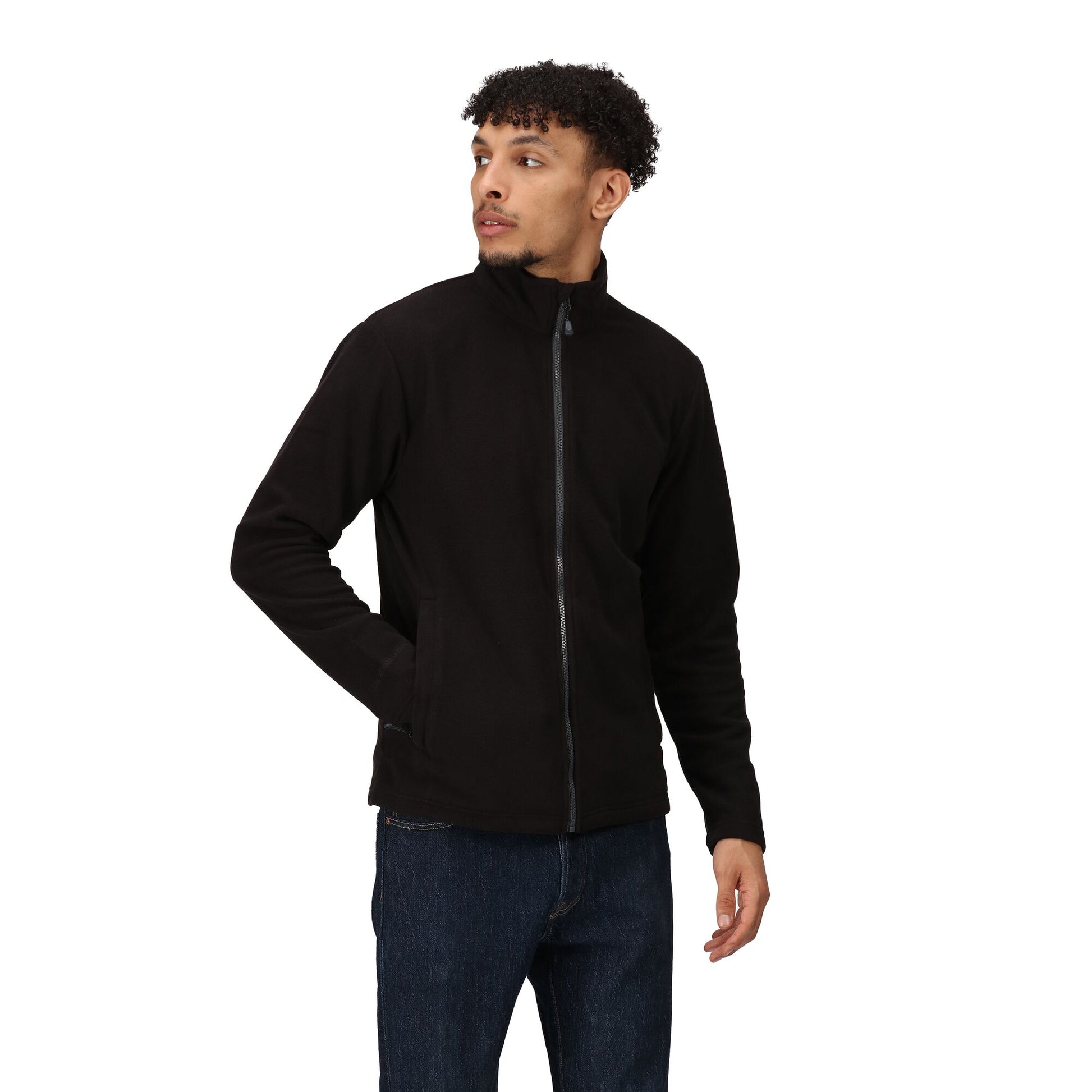 Black - Side - Regatta Professional Mens Fleece Jacket