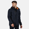 Navy-Magma Orange - Back - Regatta Mens Thermogen Heated Waterproof Jacket