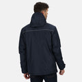 Navy-Magma Orange - Side - Regatta Mens Thermogen Heated Waterproof Jacket