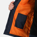 Navy-Magma Orange - Close up - Regatta Mens Thermogen Heated Waterproof Jacket