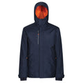 Navy-Magma Orange - Front - Regatta Mens Thermogen Heated Waterproof Jacket