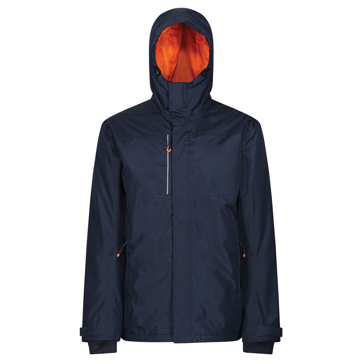 Navy-Magma Orange - Front - Regatta Professional Mens Heated Waterproof Jacket