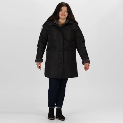 Black - Close up - Regatta Womens-Ladies Rimona Hooded Waterproof Jacket