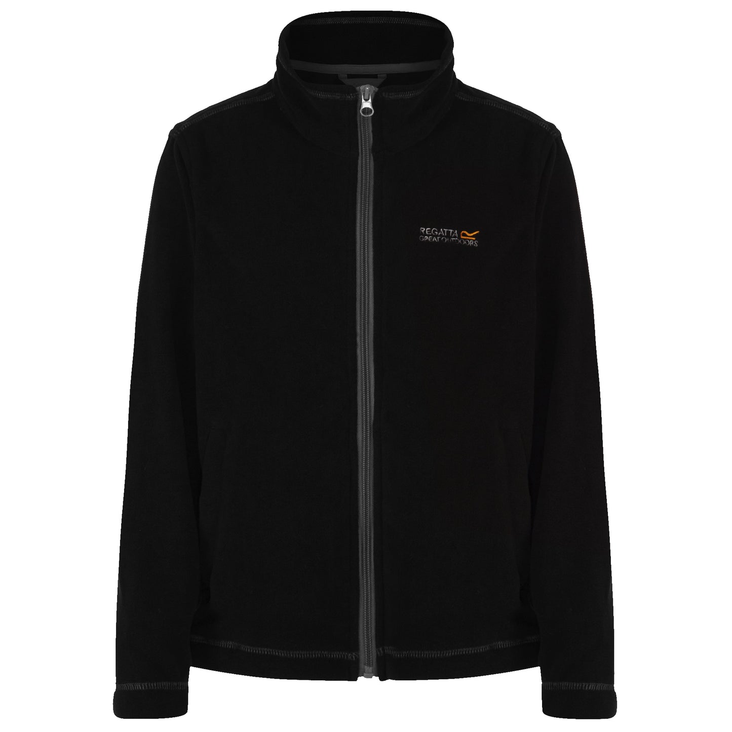 Black-Black - Front - Regatta Great Outdoors Childrens-Kids King II Lightweight Full Zip Fleece Jacket