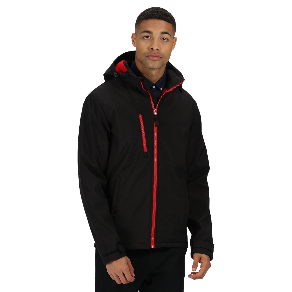 Black-Red - Side - Regatta Professional Mens 3 Layer Membrane Soft Shell Jacket