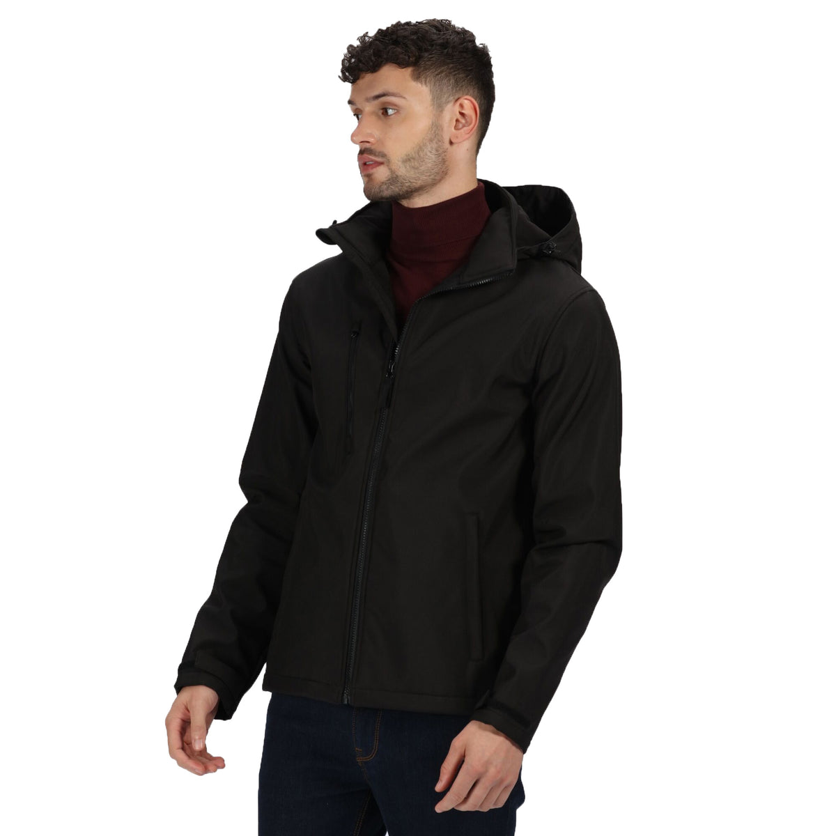 Black - Side - Regatta Professional Mens 3 Layer Membrane Soft Shell Jacket