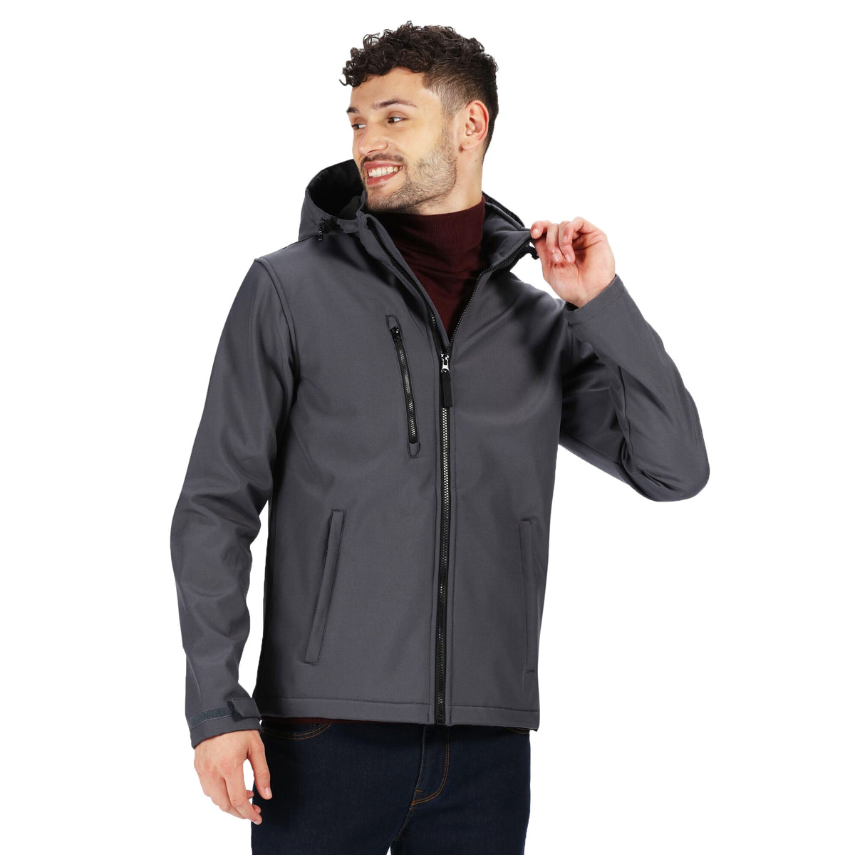 Seal Grey-Black - Side - Regatta Professional Mens 3 Layer Membrane Soft Shell Jacket