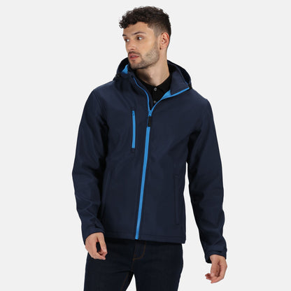 Navy-French Blue - Back - Regatta Professional Mens 3 Layer Membrane Soft Shell Jacket