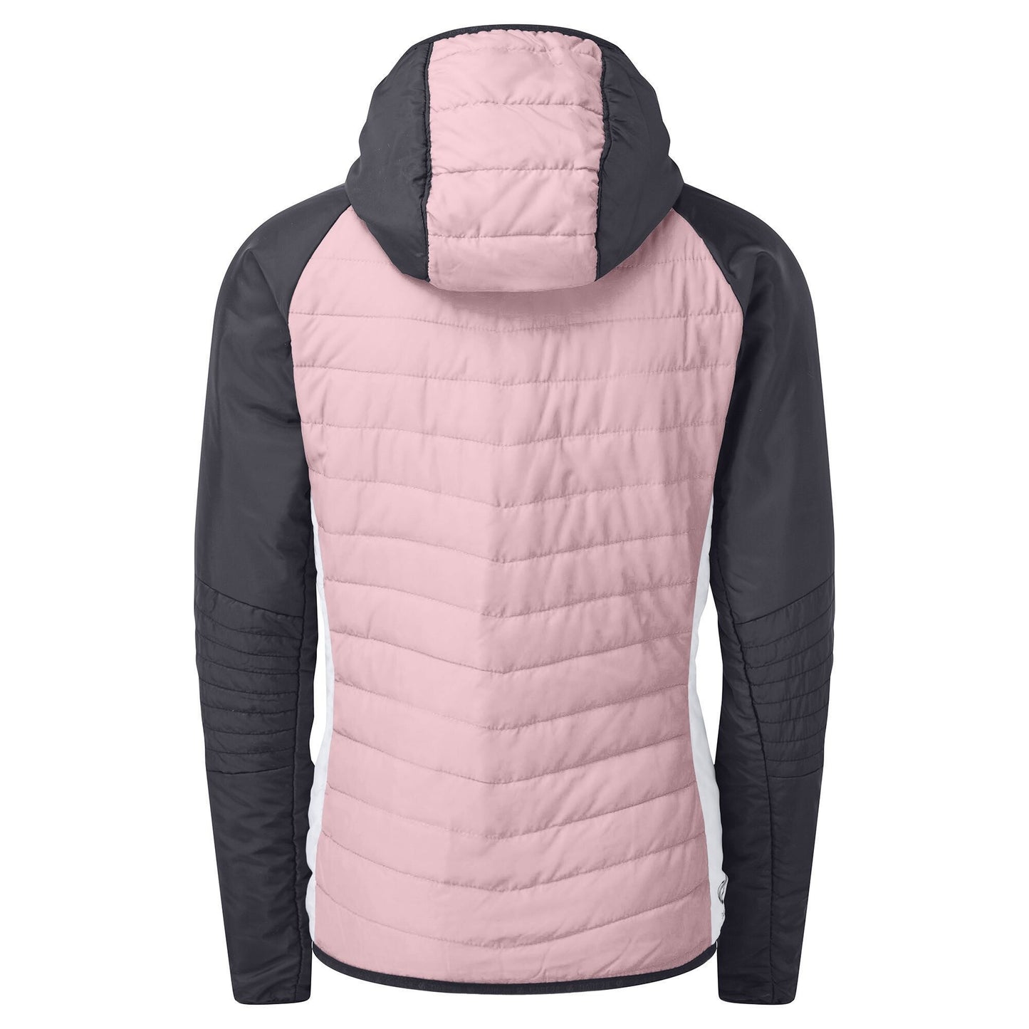 Powder Pink-Black - Back - Dare 2B Womens-Ladies Surmount Quilted Hooded Jacket