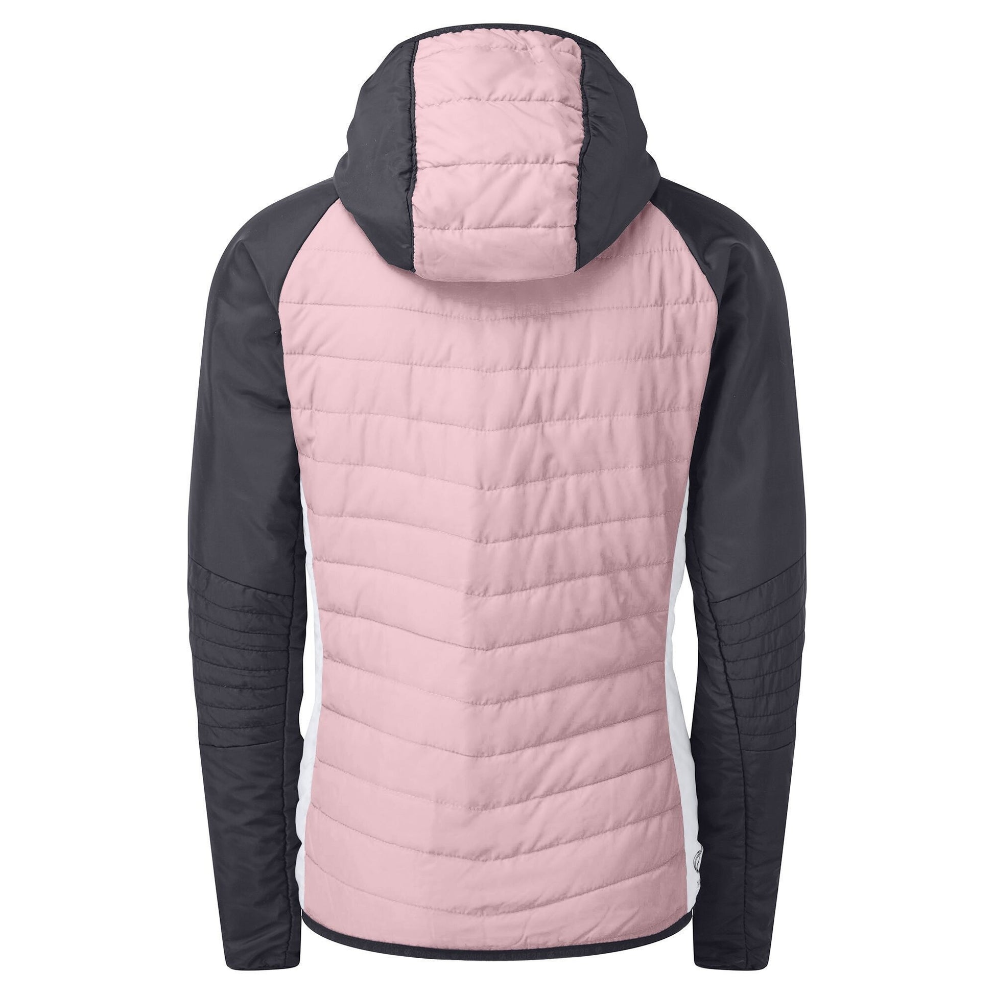 Powder Pink-Black - Back - Dare 2B Womens-Ladies Surmount Quilted Hooded Jacket