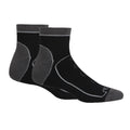Black-Dark Steel - Back - Regatta Mens Samaris Trail Ankle Socks (Pack of 2)