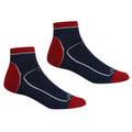 Navy-Dark Red - Front - Regatta Mens Samaris Trail Ankle Socks (Pack of 2)