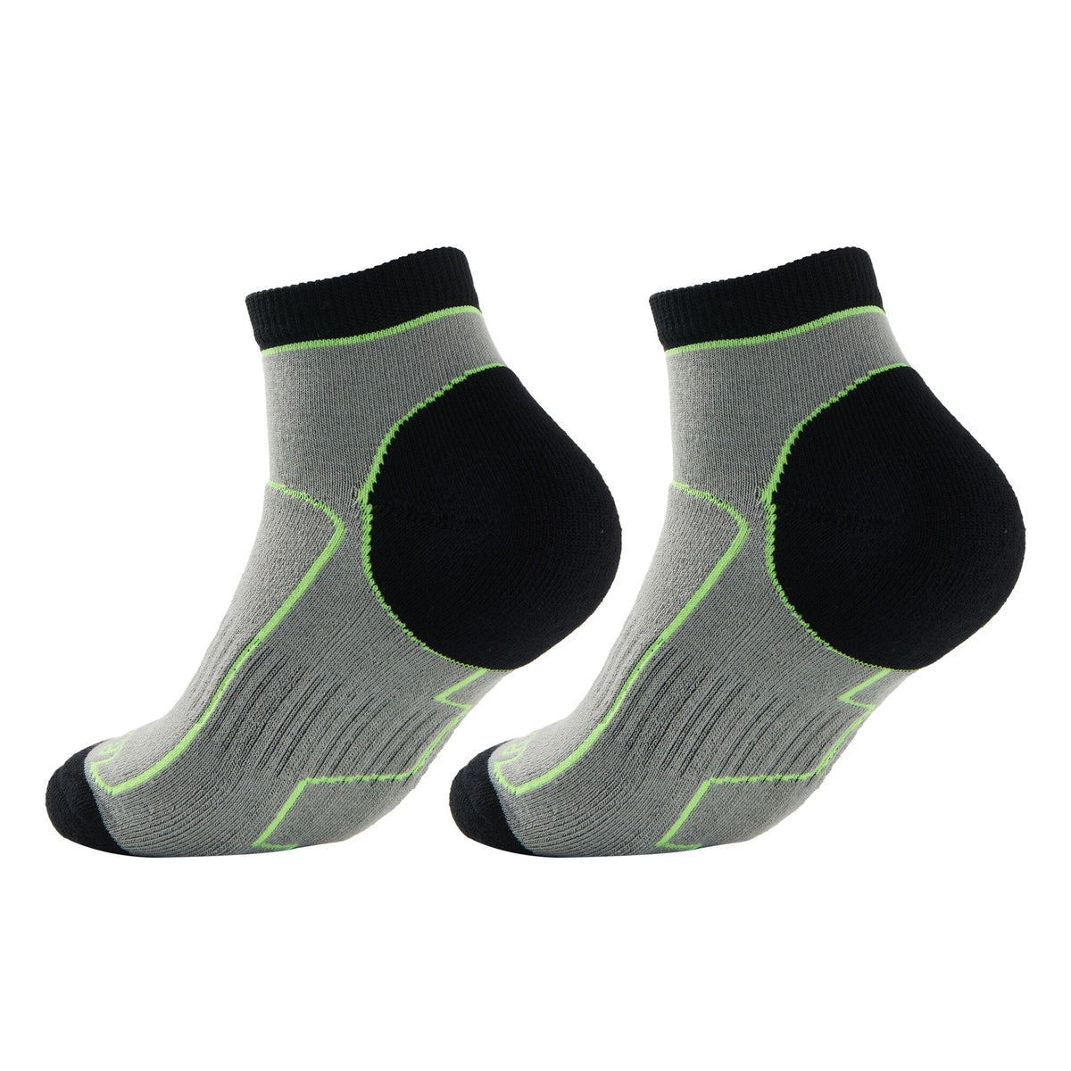 Dark Steel-Wild Lime - Back - Regatta Mens Samaris Trail Ankle Socks (Pack of 2)