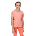 Fusion Coral-Neon Peach Marl - Back - Regatta Childrens-Kids Takson III Marl T-Shirt