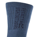 Dark Denim-Dark Red - Back - Regatta Mens Blister Protection II Socks (Pack of 2)