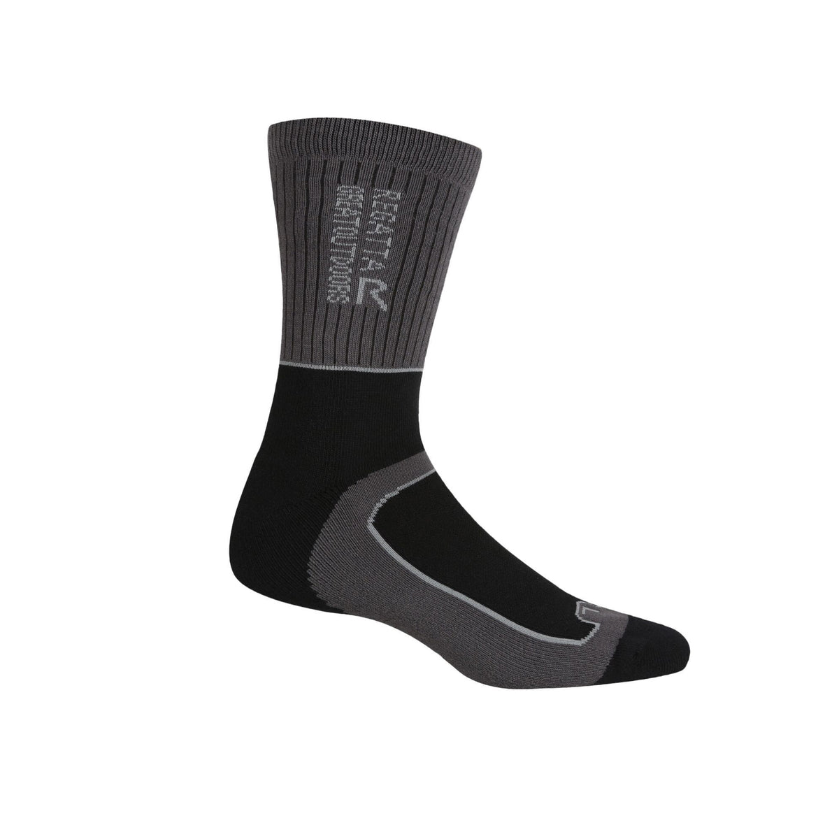 Black-Dark Steel - Back - Regatta Mens Samaris 2 Season Socks (Pack of 2)