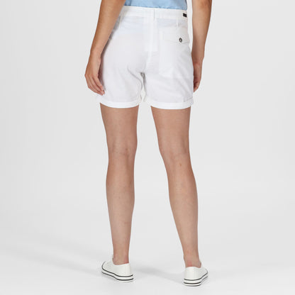 White - Side - Regatta Womens-Ladies Pemma Shorts