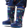 Royal Blue - Back - Peppa Pig Childrens-Kids Splash Dinosaur Wellington Boots
