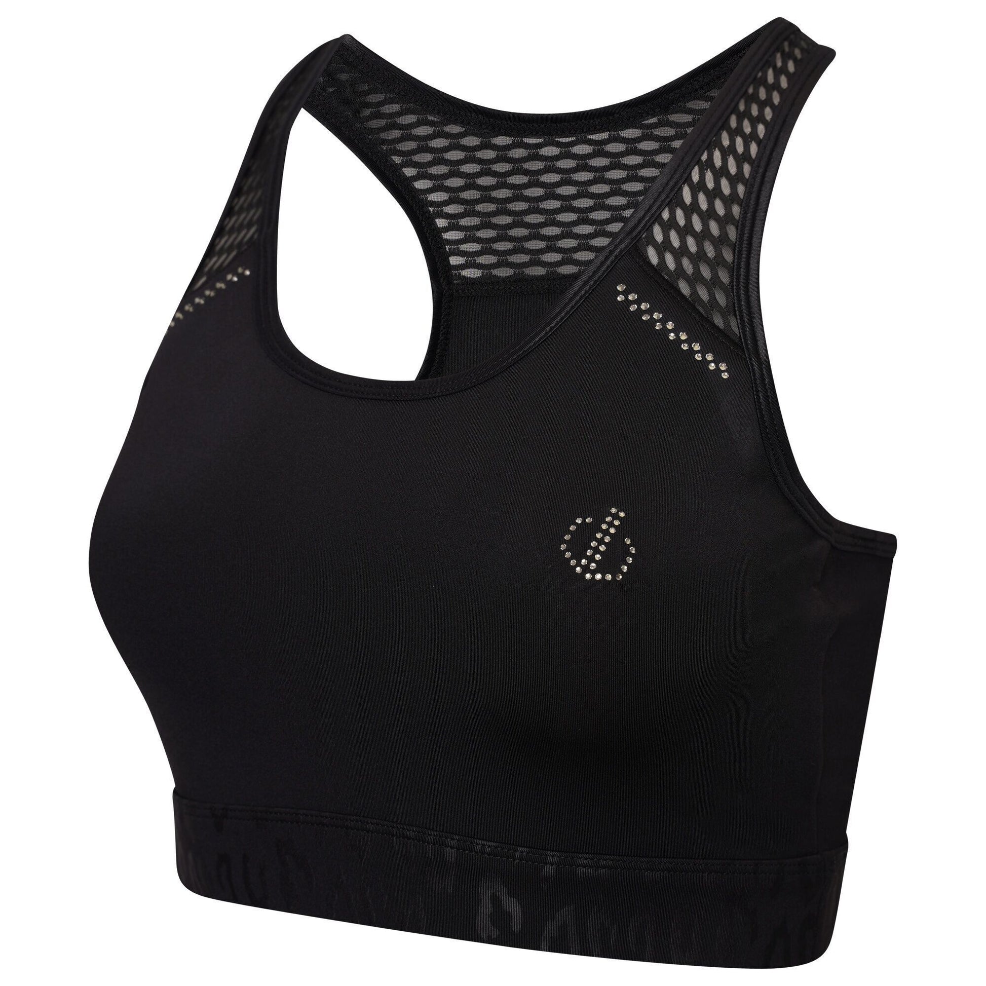 Black - Close up - Dare 2B Womens-Ladies No Excuse Swarovski Sports Bra