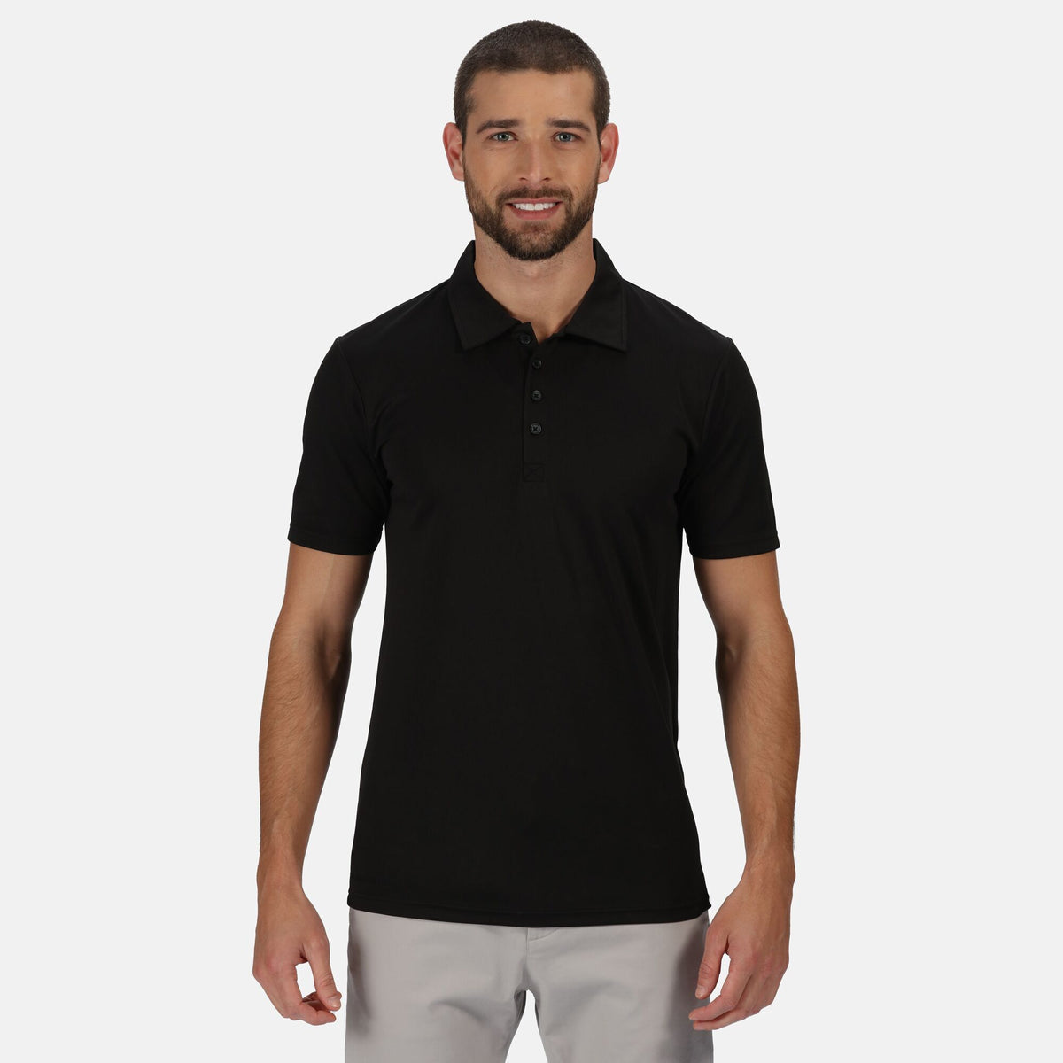 Black - Back - Regatta Professional Mens Recycled Polo Shirt