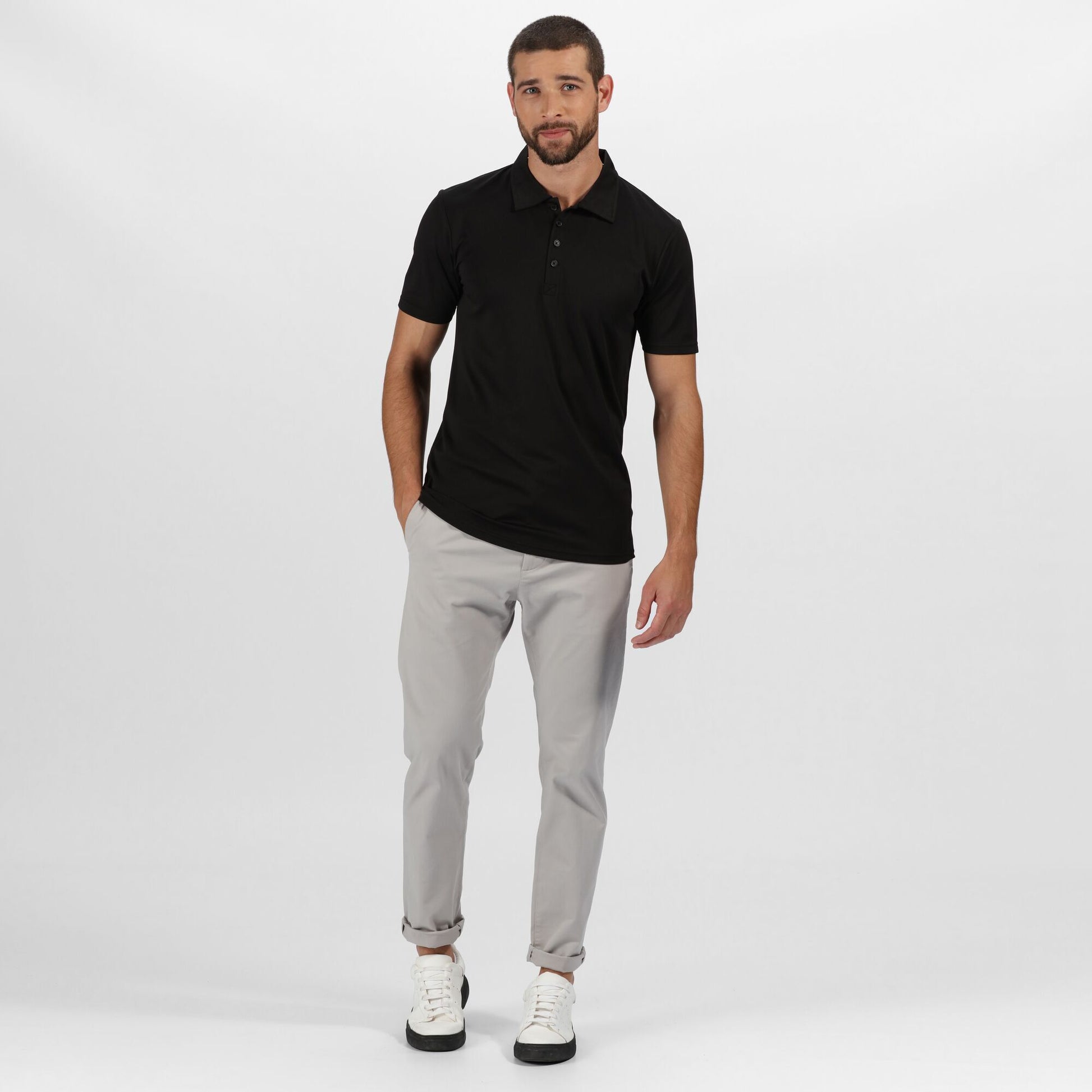 Black - Lifestyle - Regatta Professional Mens Recycled Polo Shirt