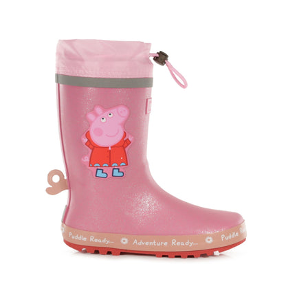Pink - Back - Regatta Childrens-Kids Dinosaur Wellington Boots