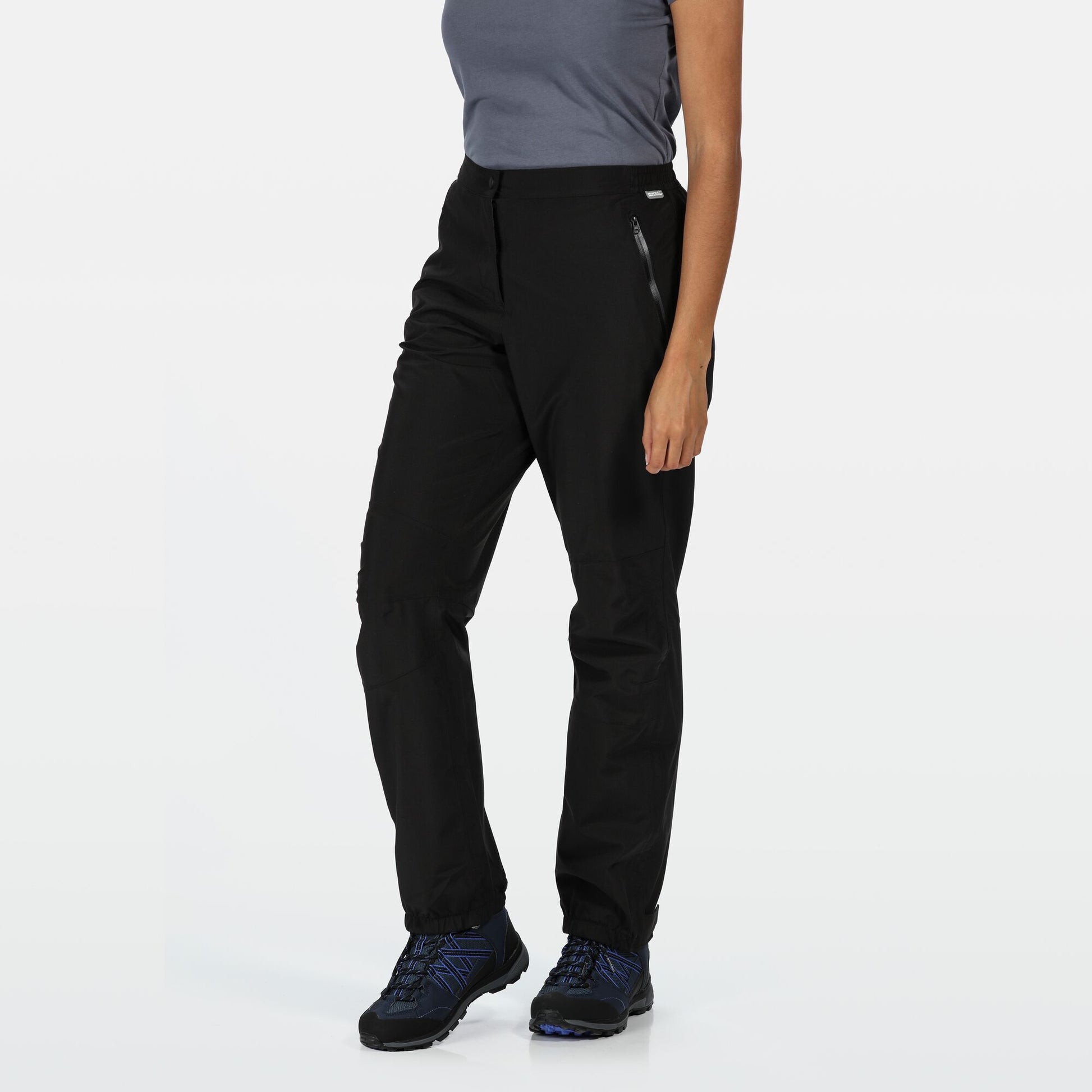 Black - Pack Shot - Regatta Womens-Ladies Highton Waterproof Over Trousers