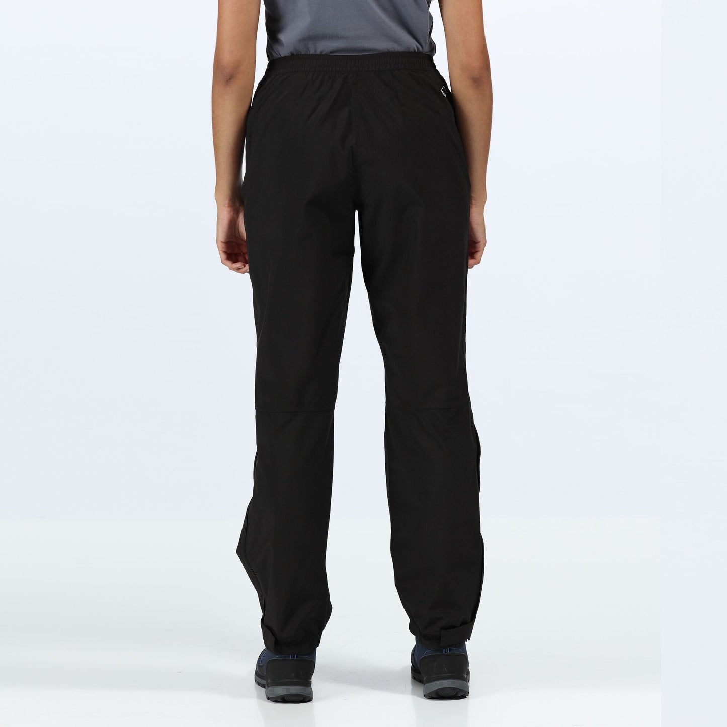 Black - Close up - Regatta Womens-Ladies Highton Waterproof Over Trousers