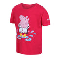Bright Blush - Lifestyle - Regatta Childrens-Kids Peppa Pig Printed Short-Sleeved T-Shirt