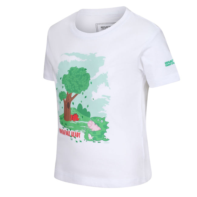 White - Side - Regatta Childrens-Kids Peppa Pig Printed Short-Sleeved T-Shirt