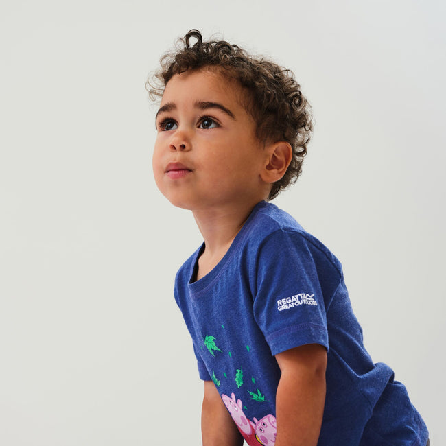 Royal Blue - Back - Regatta Childrens-Kids Peppa Pig Printed Short-Sleeved T-Shirt