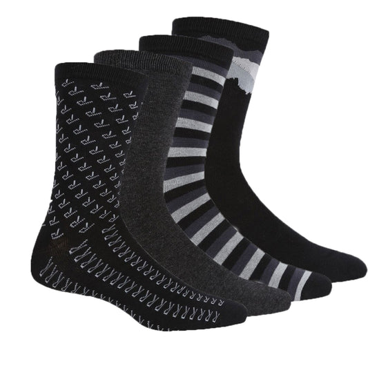 Black - Front - Regatta Mens Lifestyle Socks (Pack of 4)