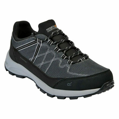 Black-Dark Steel - Front - Regatta Mens Samaris Lite Walking Shoes