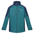 Pacific Green-Admiral Blue - Front - Regatta Mens Calderdale IV Waterproof Softshell Hooded Walking Jacket