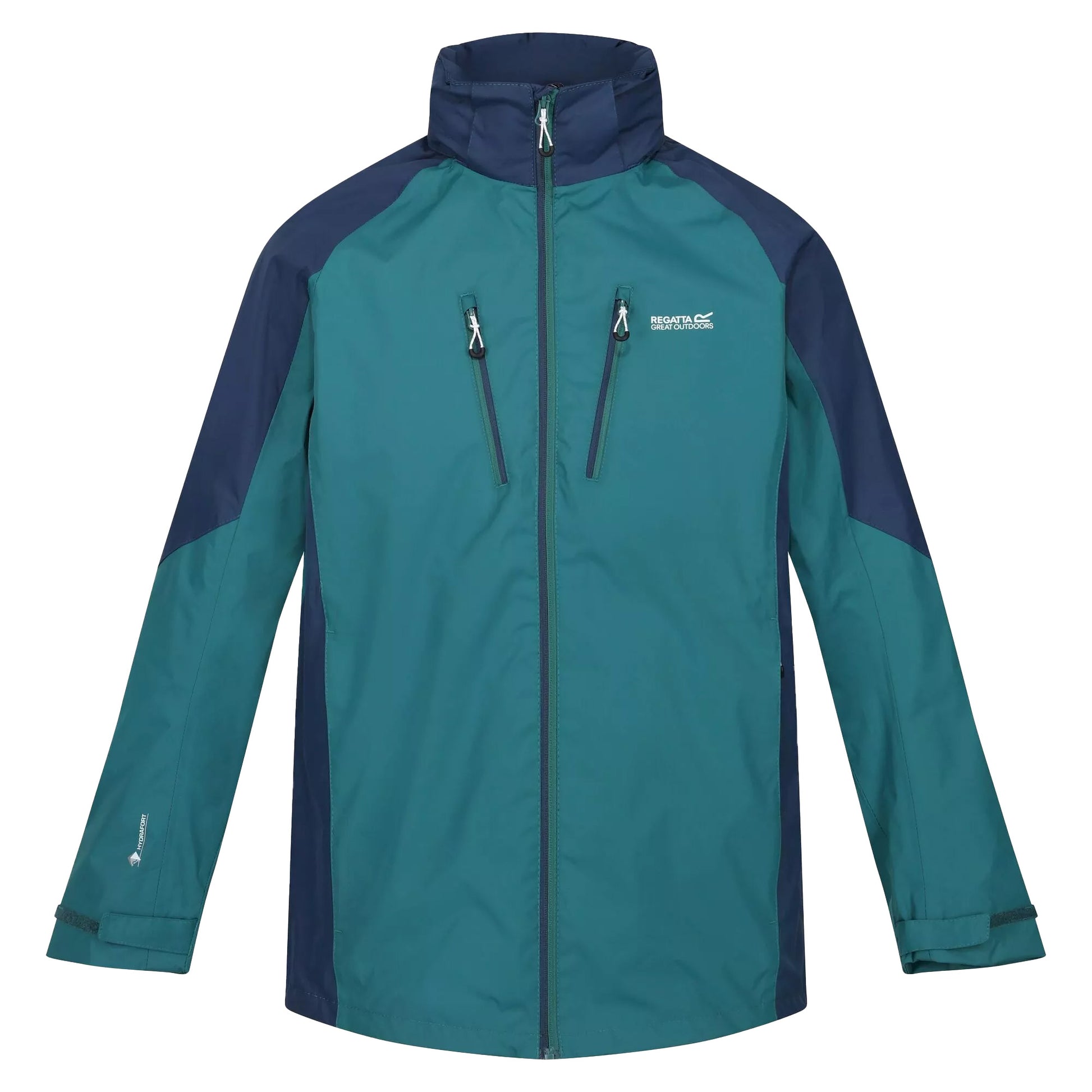 Pacific Green-Admiral Blue - Front - Regatta Mens Calderdale IV Waterproof Softshell Hooded Walking Jacket