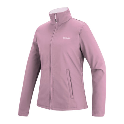 Powder Lilac - Side - Regatta Womens-Ladies Connie V Softshell Walking Jacket