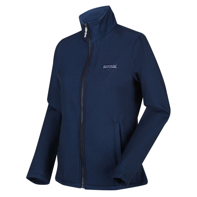 Navy Marl - Side - Regatta Womens-Ladies Connie V Softshell Walking Jacket