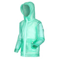 Ice Green - Lifestyle - Regatta Childrens-Kids Hallow Transparent Hooded Waterproof Jacket