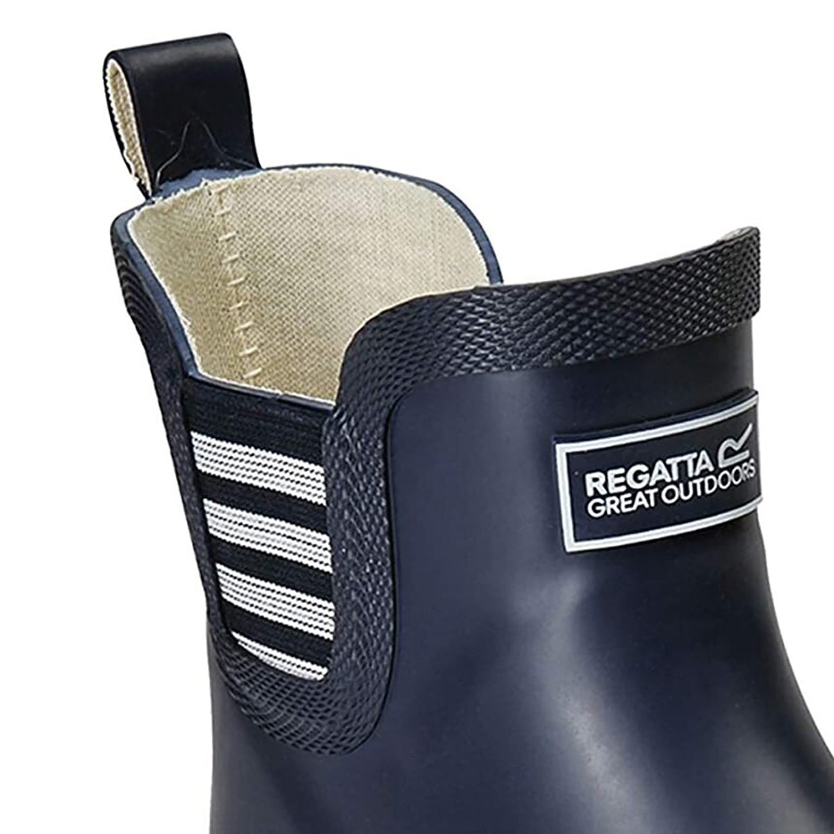 Navy-White - Side - Regatta Childrens-Kids Harper Wellington Boots