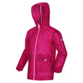 Duchess Pink - Pack Shot - Regatta Childrens-Kids Hallow Animal Print Hooded Raincoat